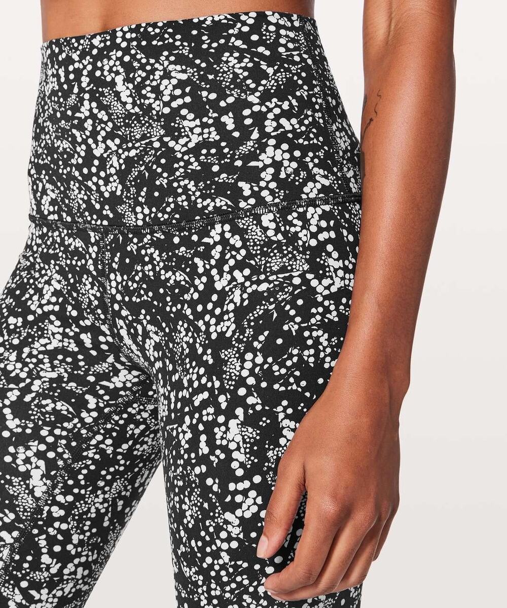 Lululemon Wunder Under Crop II Black Chirasu Black Spotted 19" Inseam Nulux 4